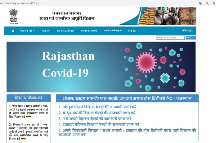 राजस्थान होम डिलीवरी केंद्र की जानकारी- भोजन/ खाद्य सामग्री/ फल-सब्जी